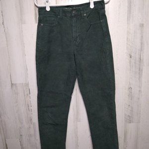 American Eagle Green Corduroy Pants Super Stretch Mom Jeans Women Size 4